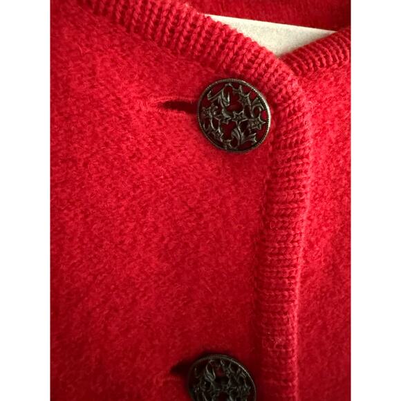Vintage Women’s Requirements 100% Wool Red Cardigan Sweater Size Large - Picture 4 of 5